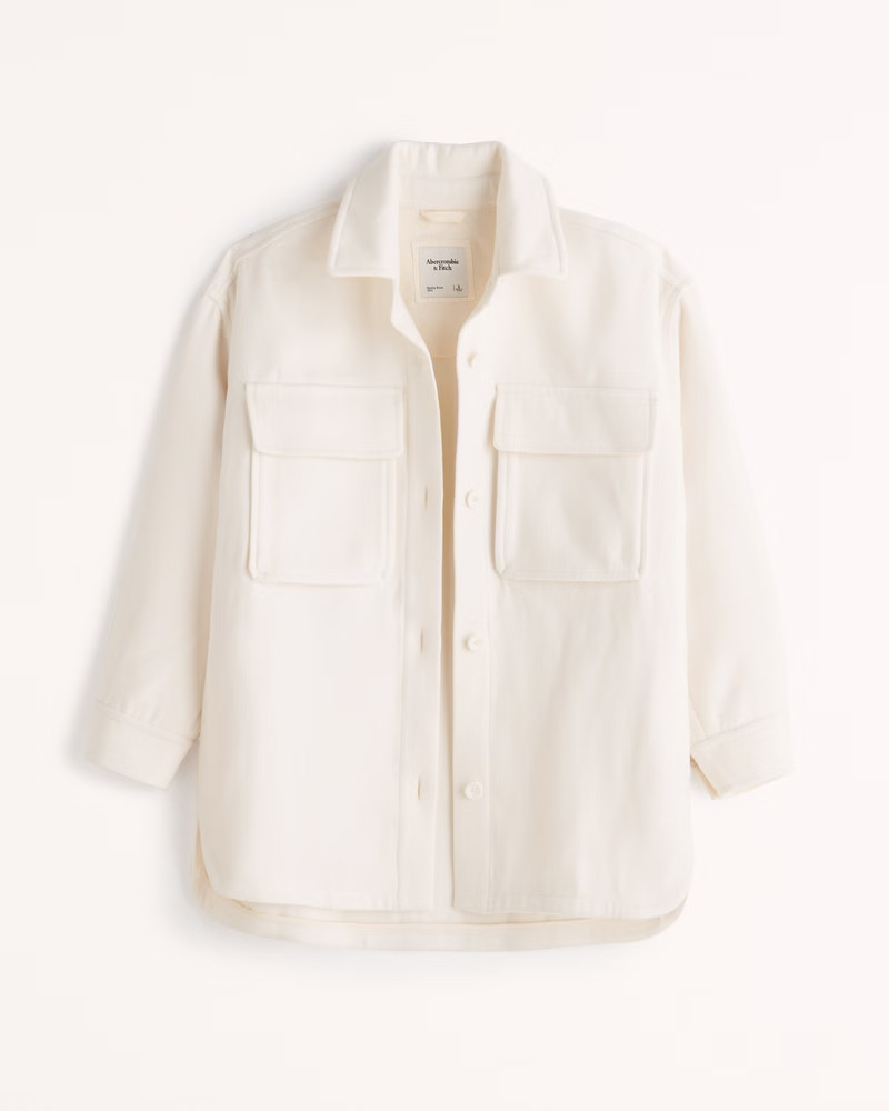 Women's Oversized Shirt Jacket | Women's Coats & Jackets | Abercrombie.com | Abercrombie & Fitch (US)