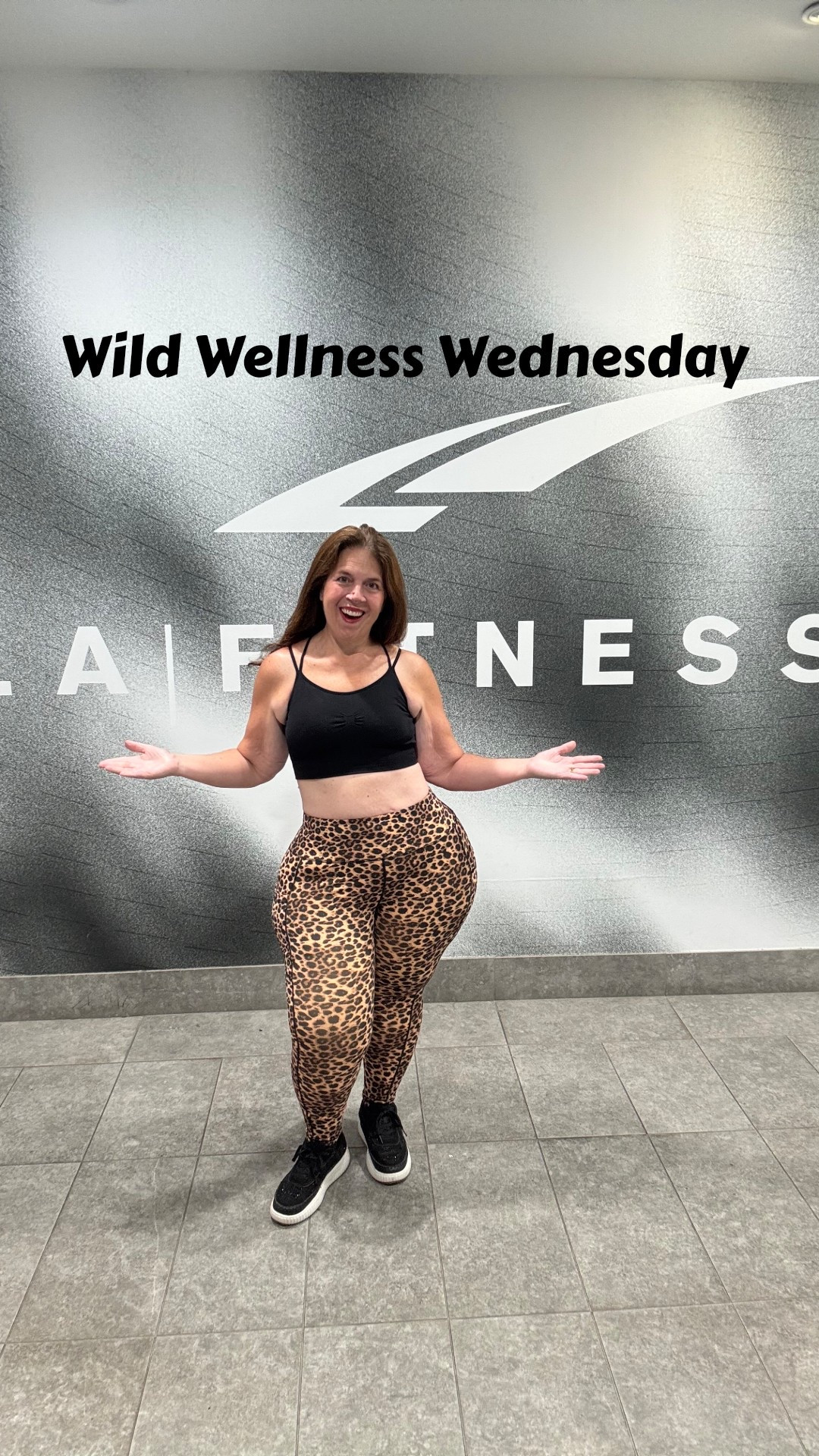 Wildly Well Wednesday🐆

This outfit today has me feeling spot on!

These leopard print leggings are comfortable and always a game changing confidence boost. I love how the print distracts the eye so well and brings the focus to the playful purrfect fit.🐆

A classic black sports bra and black platform sneakers pull this fierce look together.👟🖤
What’s your go to workout outfit that conveys your adventurous spirit and helps you get your wellness Wednesday Workout done? Let me know in the comments👇💬
#leopardprint #workoutfit #styleinspiration 

#LTKStyleTip #LTKMidsize #LTKActive