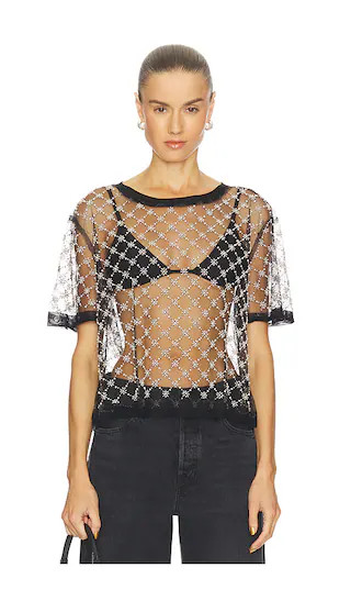 Free People Loir Embellished Knit Top in Black. - size XL | Revolve Clothing (Global)