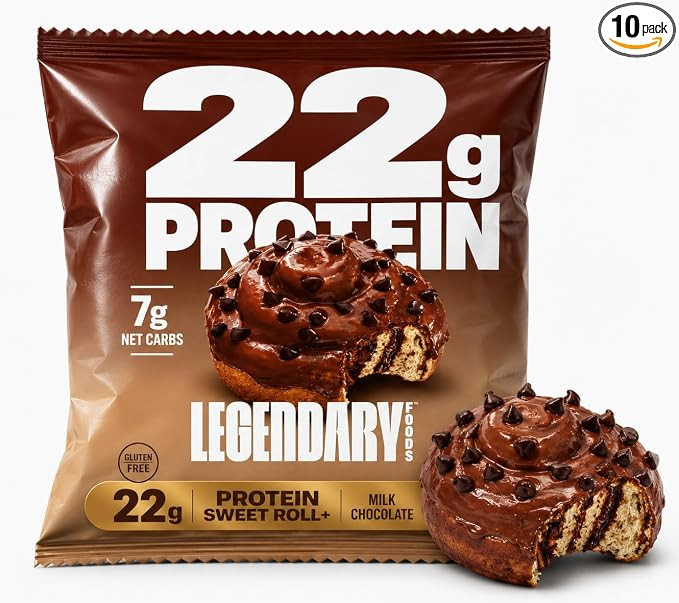 Legendary Foods Cinnamon Roll 22g Protein Bars – Gluten-Free, Low Carb Meal Option – Sweet Ze... | Amazon (US)