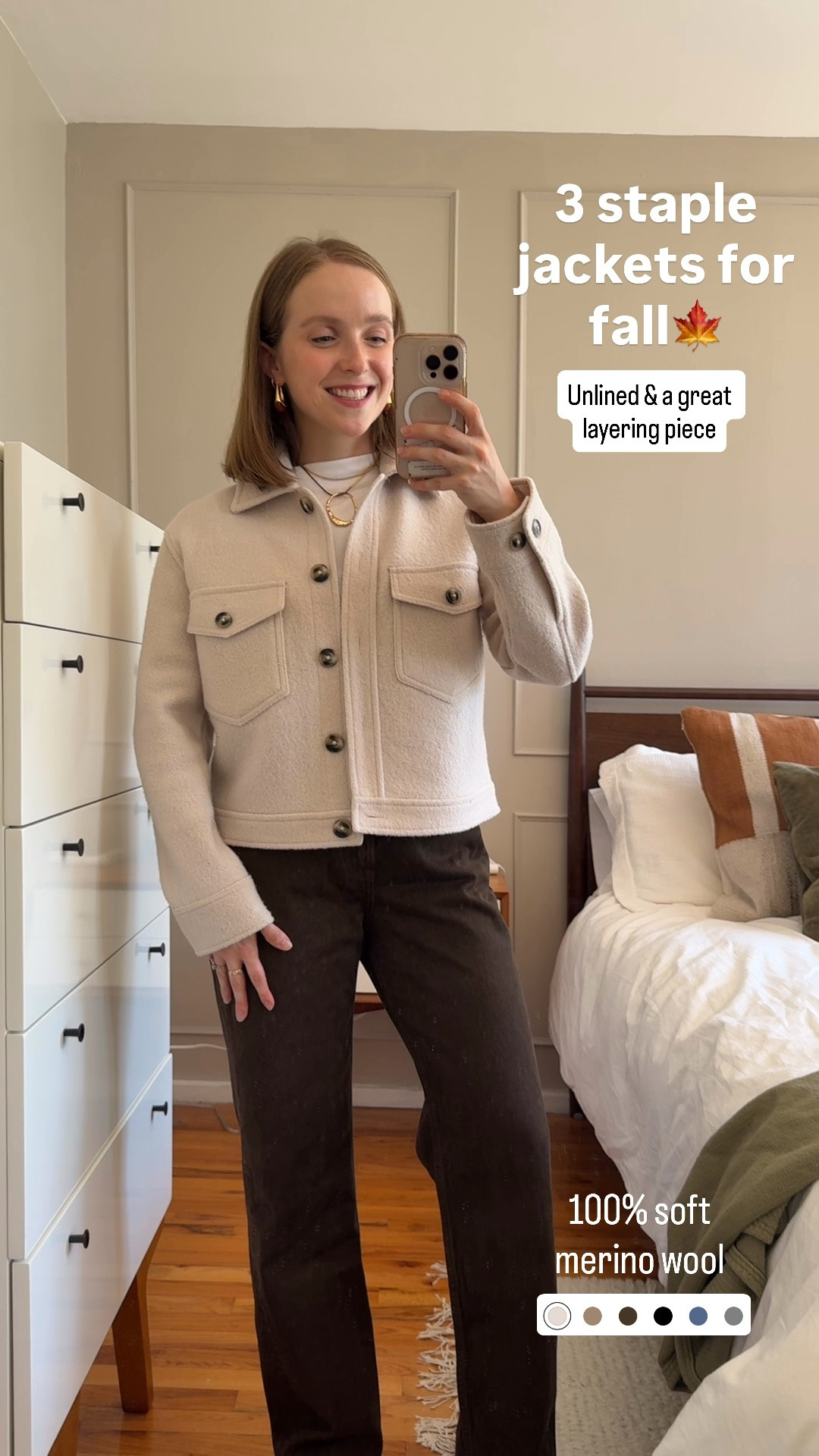 Staple fall jackets! Wearing xs 
100% soft merino wool so not itchy 
Unlined which makes for a great layering piece. Owned and loved for 4 years 
Free shipping & returns quince

Fall jackets, fall outerwear, women’s coats

#LTKPetite #LTKootd #LTKdayinmylife