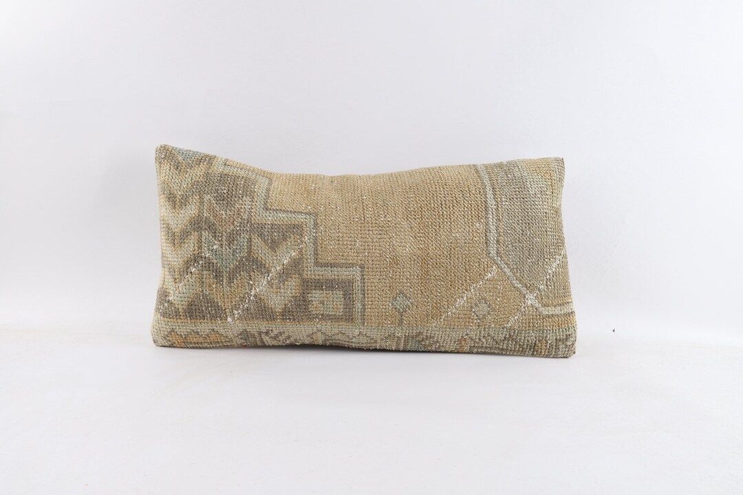 Turkish Kilim Pillow, 12x24 Bohemian Kilim Pillow, Decorative Sofa Throw Pillow, Boho Anatolian P... | Etsy (US)