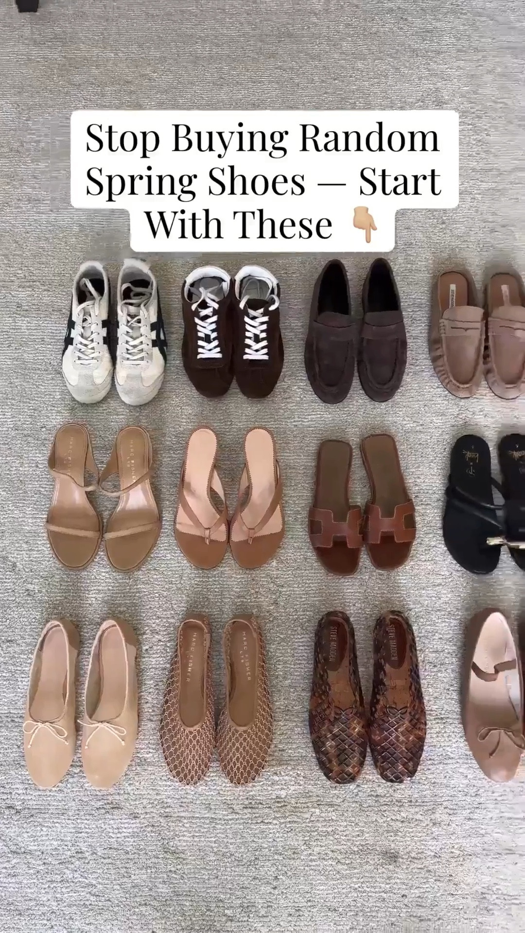 Spring shoe roundup. You should have a mix of:

Ballet flats
Loafers
Simple heeled sandals
Simple flat sandals
Minimal sneakers 
Flats - jelly, mesh, woven, netted  

Spring style, spring shoes, sandals, sneakers 


#LTKPetite #LTKSeasonal #LTKmomlife