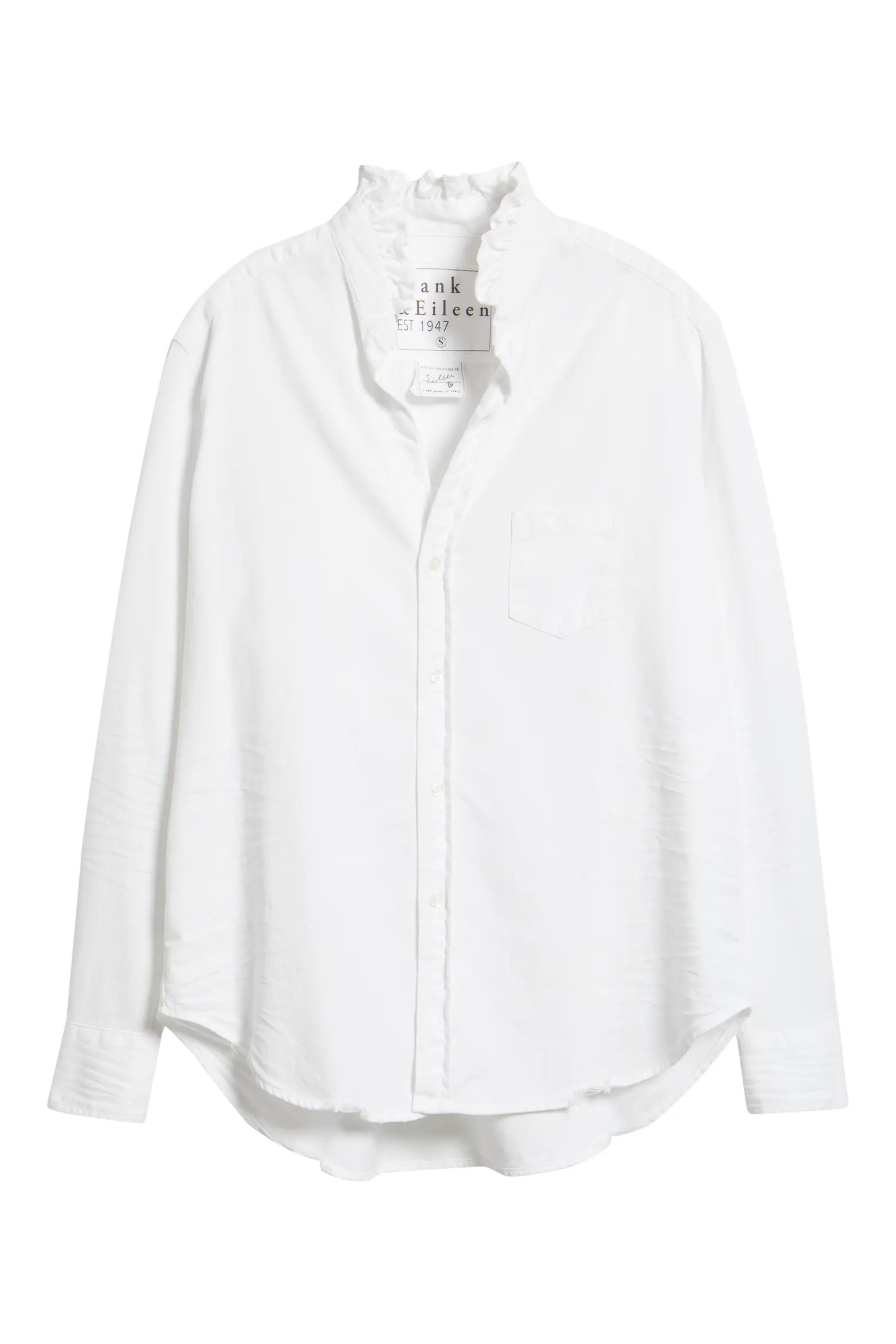 Frank & Eileen Ruffle Collar Relaxed Button Up Shirt (Women) | Nordstrom | Nordstrom