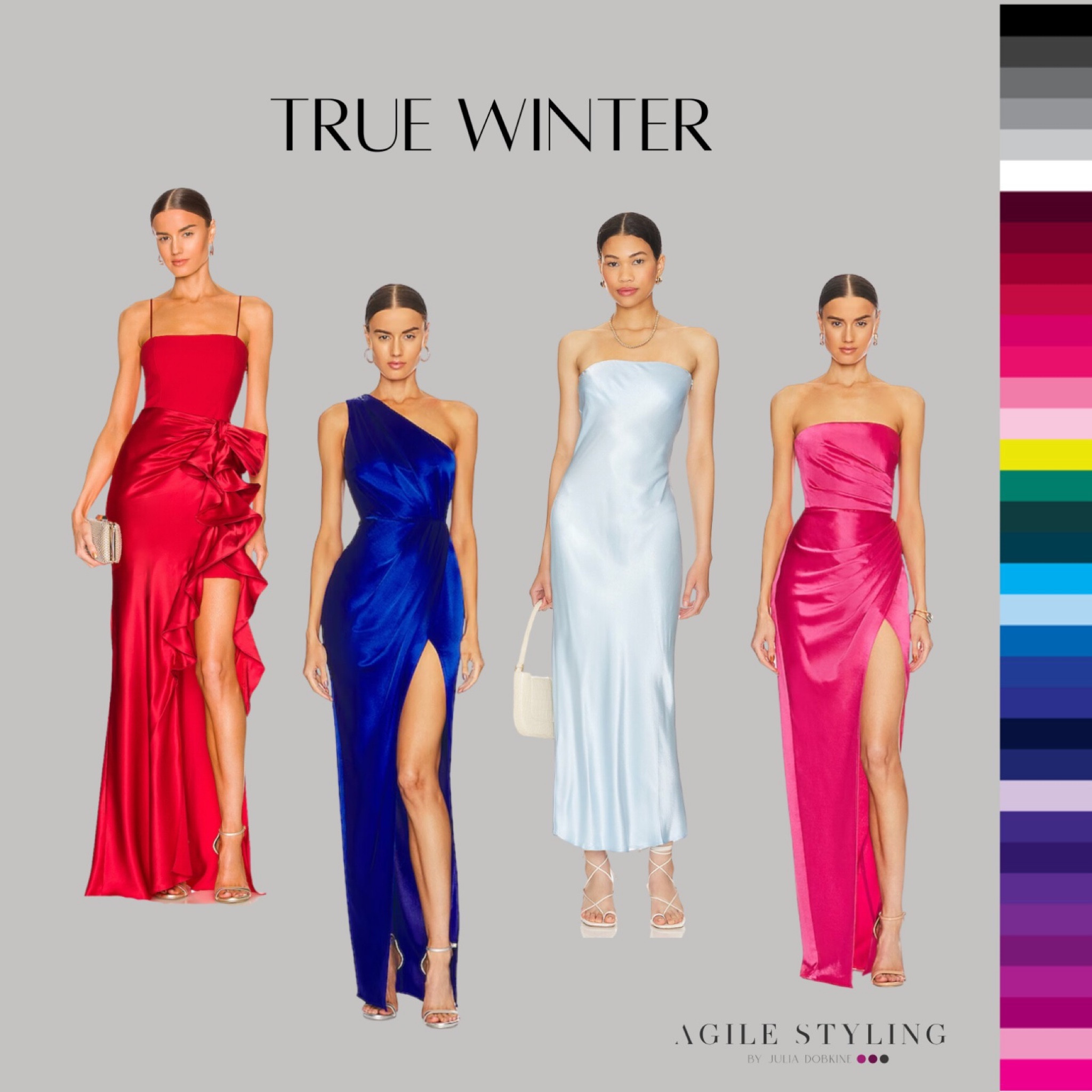 For vibrant True Winters embrace your contrasty and bright colors. Opt for dresses with a classic cut or explore chic silhouettes to celebrate the Valentine's Day with a style. ✨

#LTKSeasonal #LTKMostLoved #LTKparties