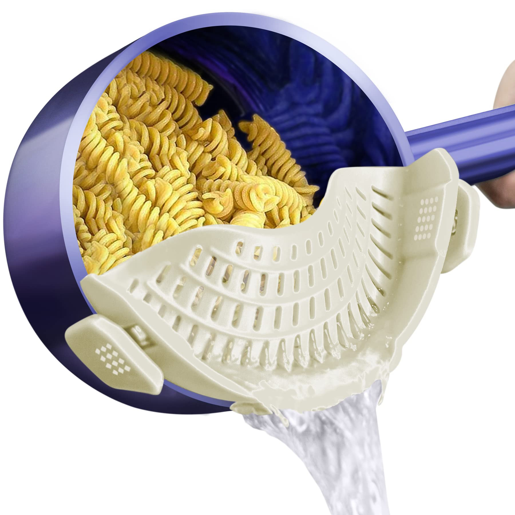AUOON Clip On Strainer Silicone for All Pots and Pans, Pasta Strainer Clip on Food Strainer for M... | Amazon (US)