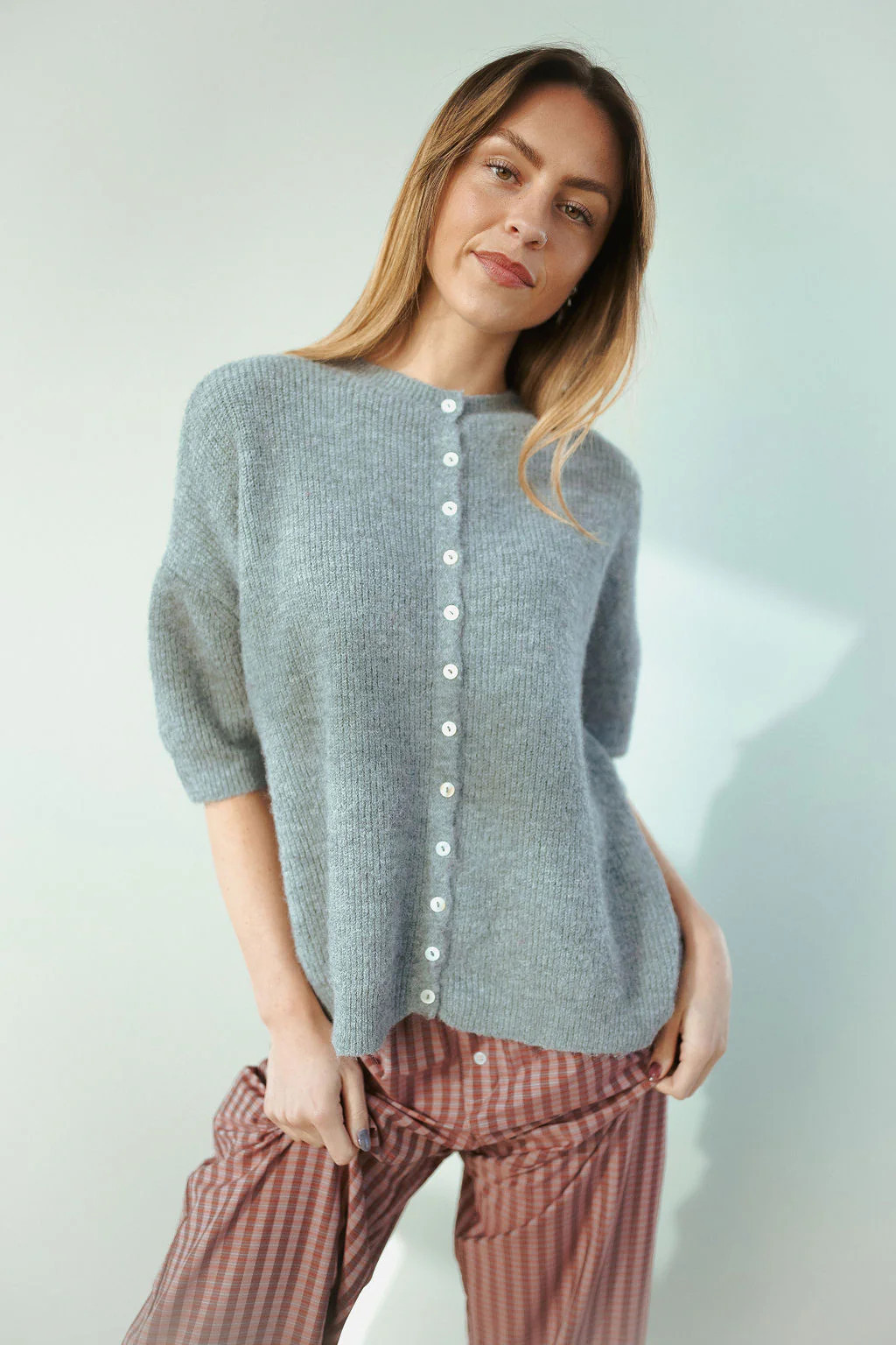 Leslie Cardigan in Grey Large | Henly