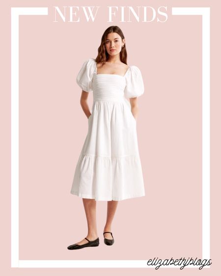 White dress. Midi dress. Summer dress 