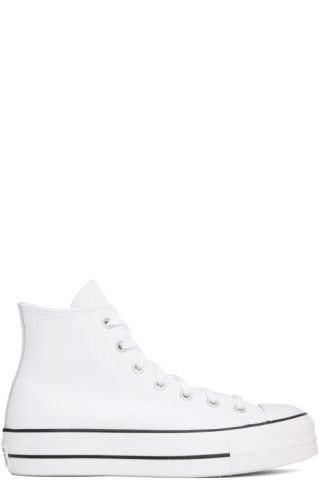 Converse - White Leather Chuck Taylor All Star Platform Sneakers | SSENSE