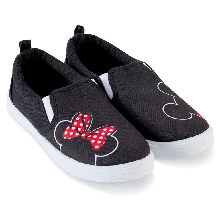 Disney Ladies Minnie and Mickey Mouse Shoes, Slip-On Canvas Sneakers Black – 10 | Walmart (US)