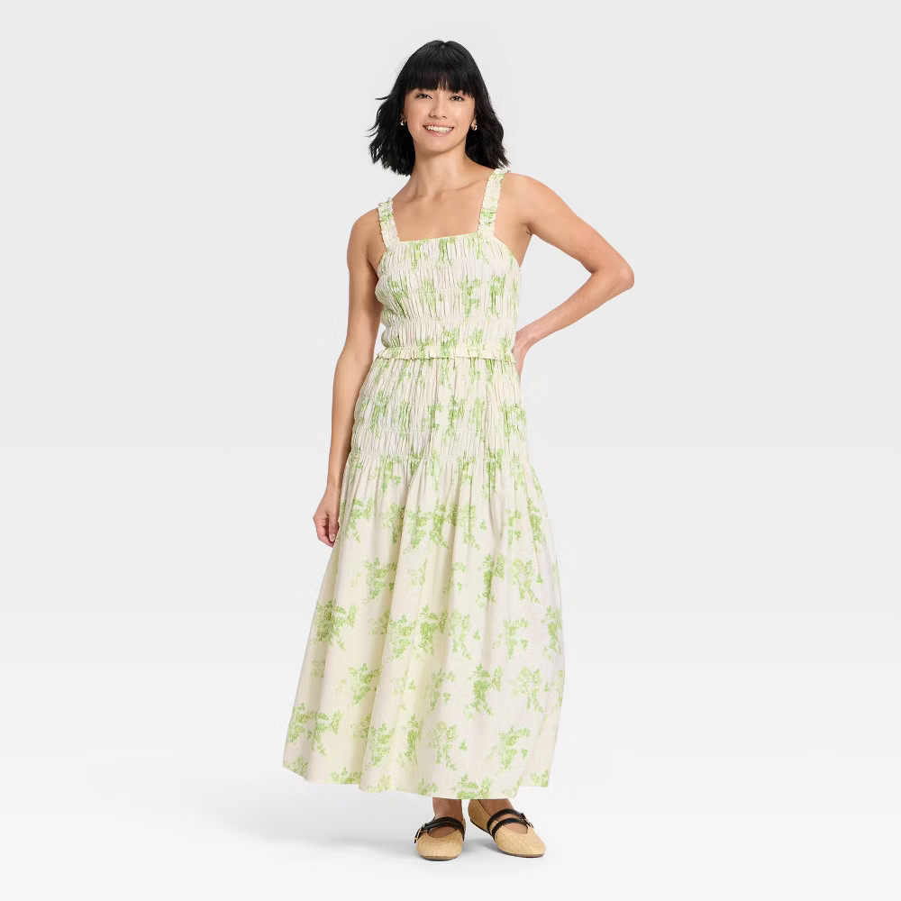 Women's Smocked Maxi A-Line Dress - Universal Thread | eBay | eBay US