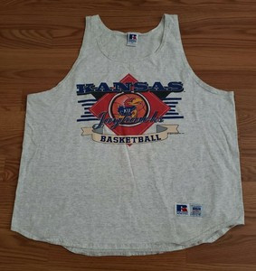 KANSAS Jayhawks BASKETBALL Vintage Muscle/Tank Top Type Shirt By Russell Athl.!  | eBay | eBay AU