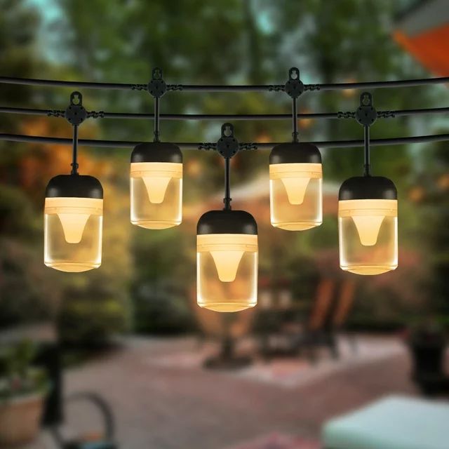 YEOLEH Outdoor Patio Lights Waterproof,52Ft 16LED Similar Edison String Lights Commercial with 8 ... | Walmart (US)
