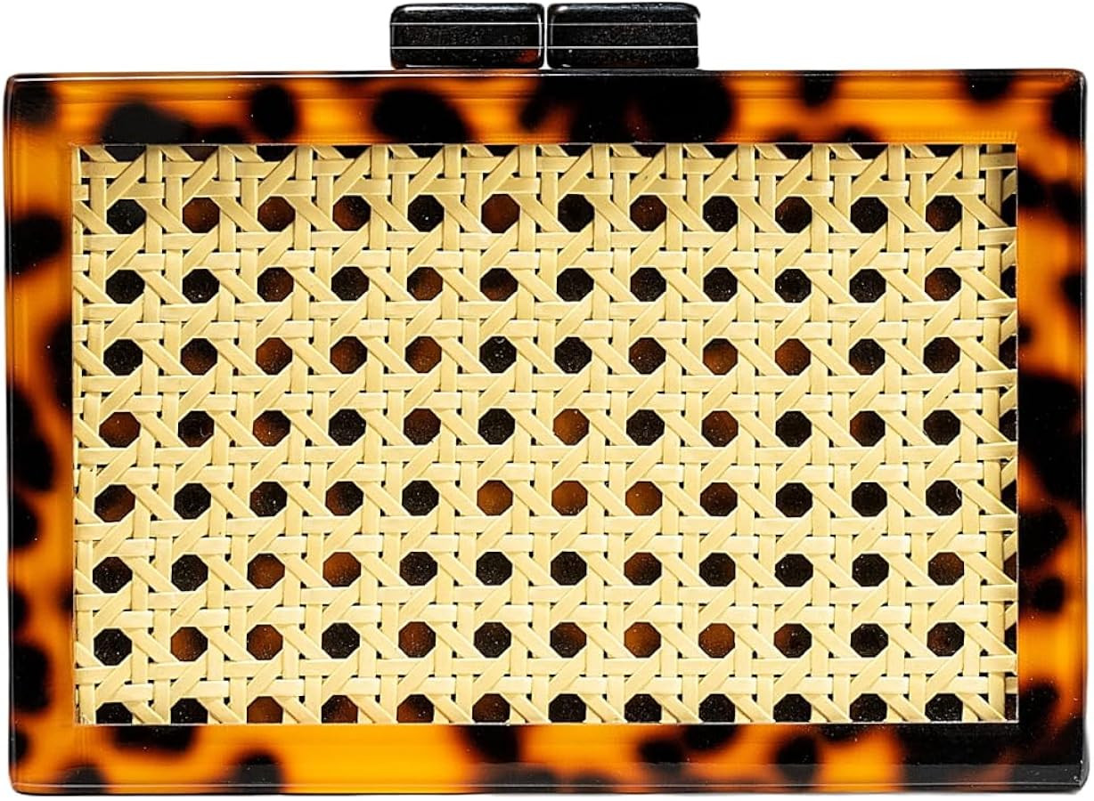 RomanticDesign Women Acrylic Handbag Rattan Woven Pattern Square Box Crossbody Handbag Shoulder B... | Amazon (US)