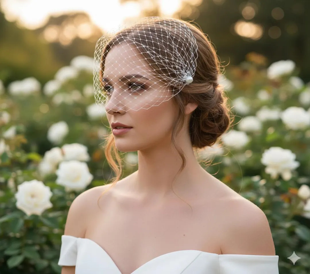 Ivory Pearl Birdcage Veil: Bridal Wedding Headpiece | Etsy (US)