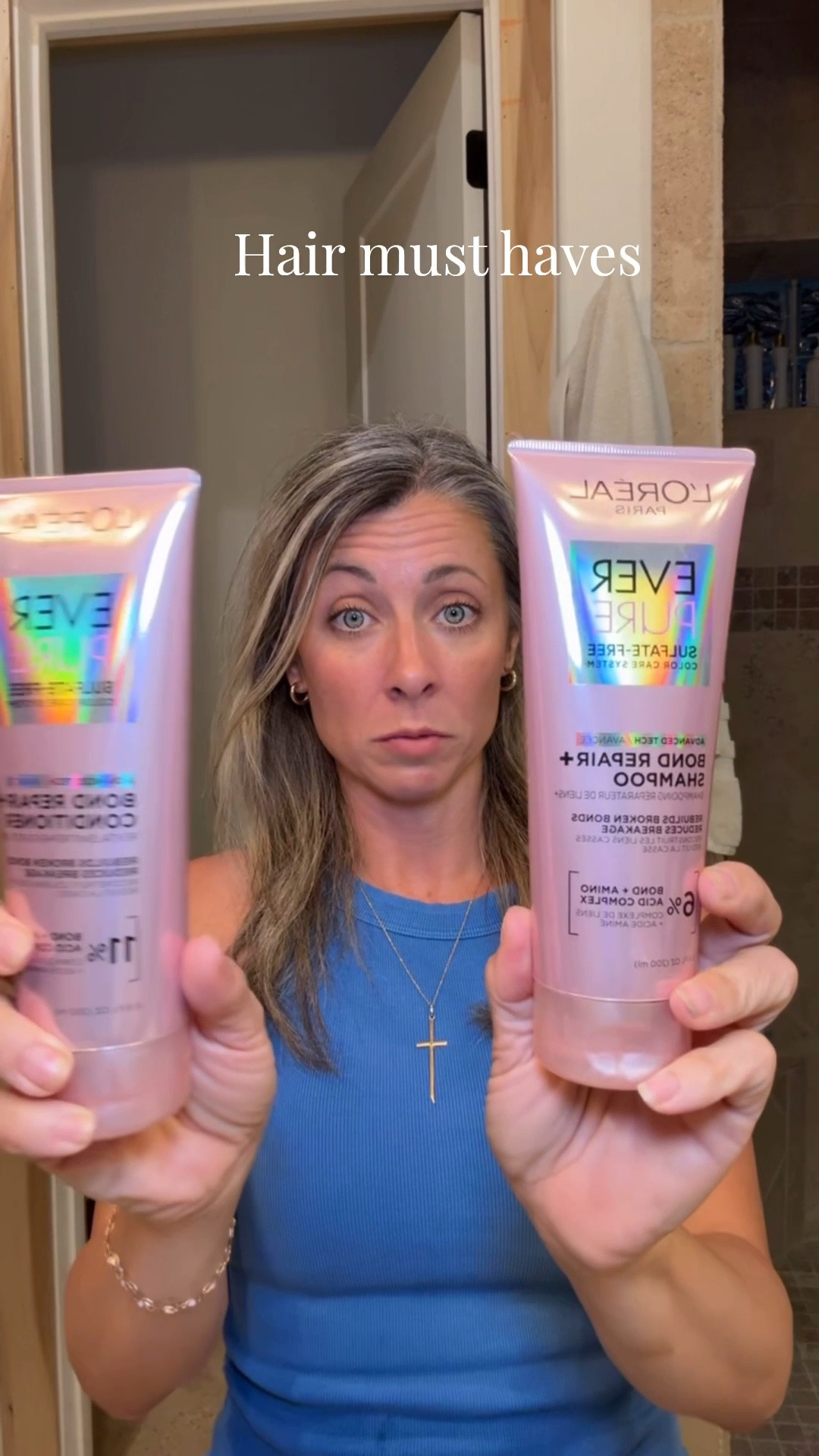 Hair must haves over 40! This L’Oréal Paris ever pure shampoo and conditioner has been reformulated and is SOOO good if you have dry bleached hair that is needing some bond repair!  Ad the L’Oréal iron sleek coat spray is absolute heaven!

#LTKOver40 #LTKselfcare #LTKBeauty