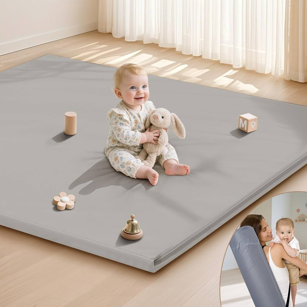 Baby Play Mat 47x47 Inches, Extra Thick 1.2" Foam Floor Mat for Tummy Time & Crawling, Waterproof... | Amazon (US)