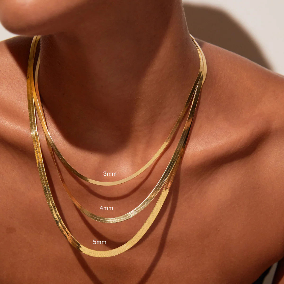 Gold Herringbone Chain Necklace | AUrate New York