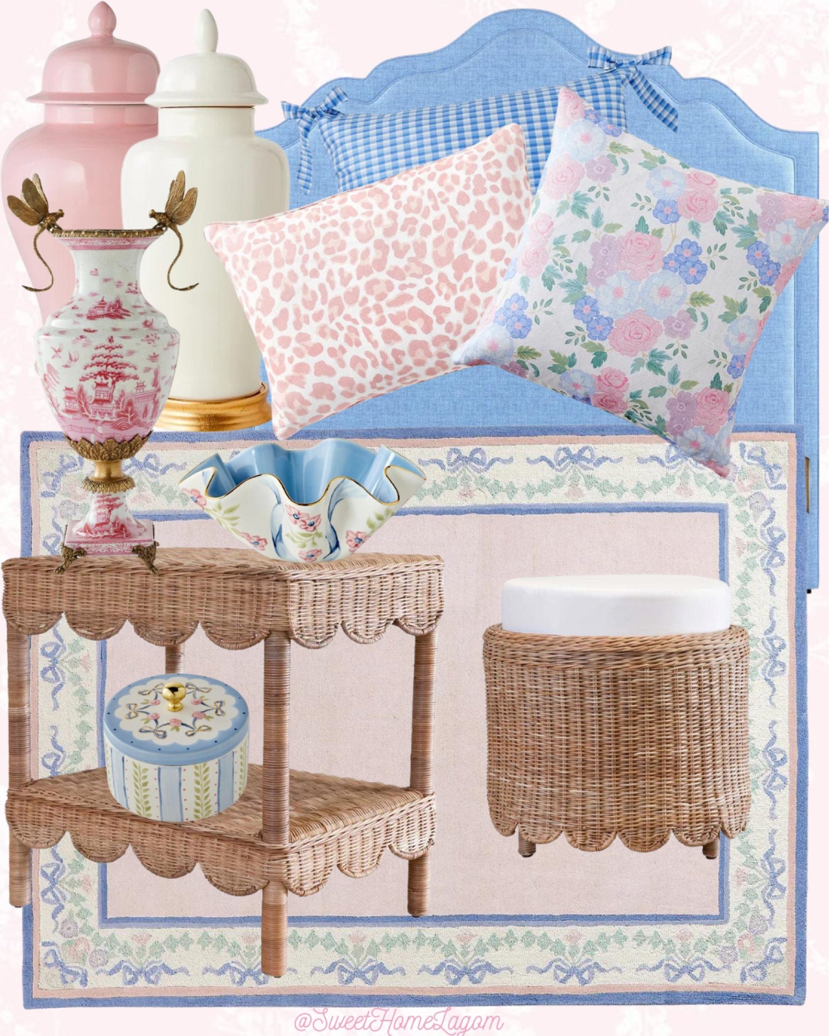 My dream Caitlin Wilson bedroom!! Maybe someday I’ll win the lottery! Probably have to play first though… Pink and blue, bows, scallops, chinoiserie…it has everything! Which in your favorite piece?

decor inspiration | grandmillennial | southern living | chinoiserie | home decor | coastal | traditional | classic | granny chic | blue and white | pink bows | ruffle | preppy style | winter outfit | sneakers | living room | bedroom | jeans | bedding | lilly pulitzer | girly | loveshackfancy | caitlin wilson | tablescape | florals | spring outfit | white jeans | country concert outfit | bedding | wedding guest dress | travel outfit | white dress | home

#LTKstyletip #LTKover40 #LTKhome