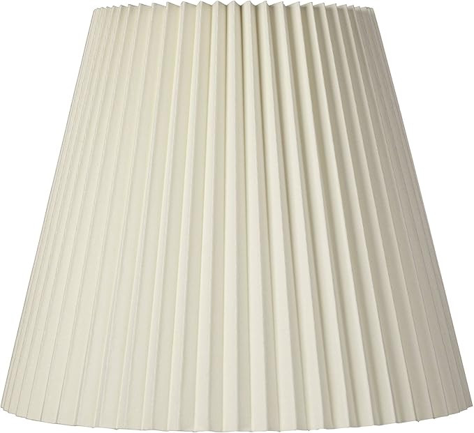 Ivory Pleated Lamp Shade Traditional Unlined with Harp 10x17x14.75 (Spider) - Brentwood | Amazon (US)