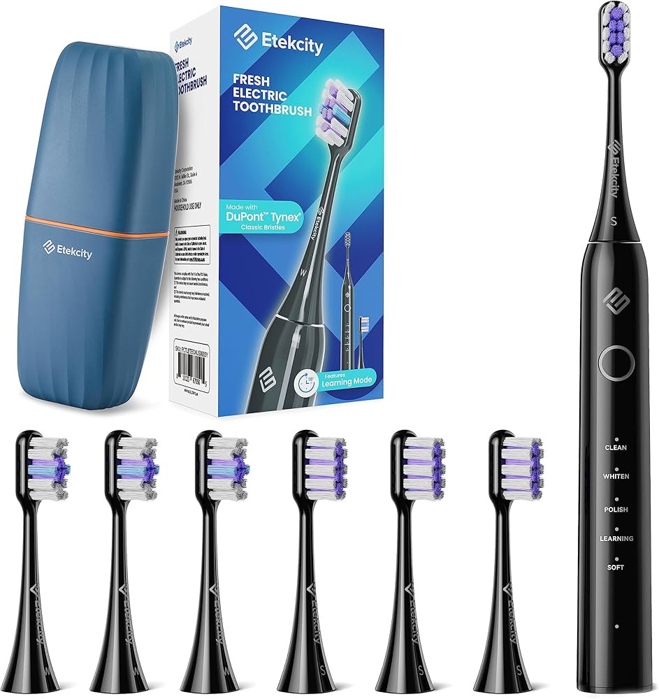 Etekcity Electric Toothbrush Sonic for Adults, Learning Mode, 6 Soft & Premium Brush Heads, Fast ... | Amazon (US)