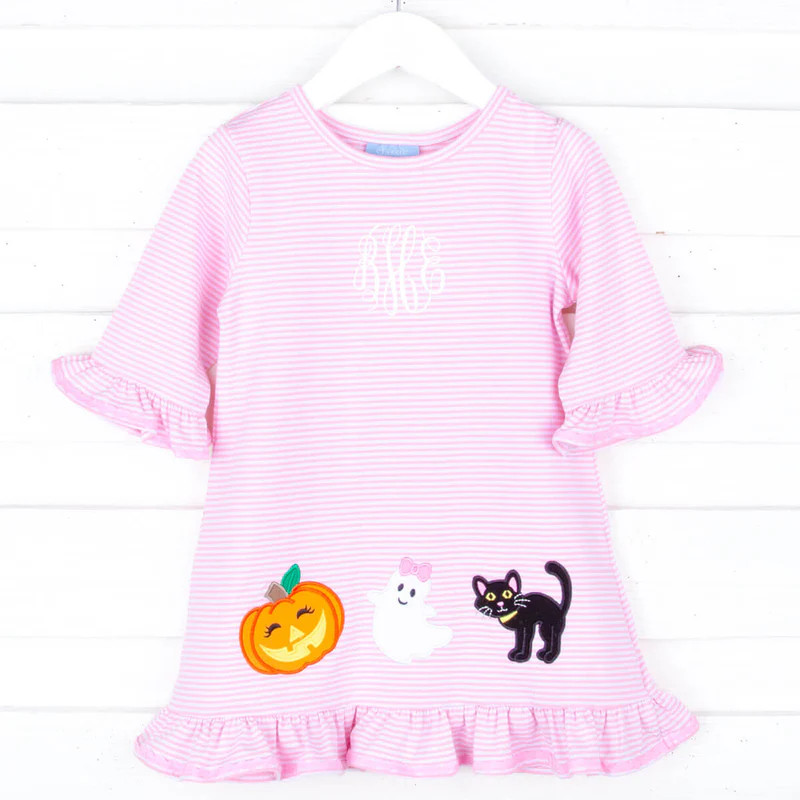 Spooky Pink Stripe Milly Dress | Classic Whimsy