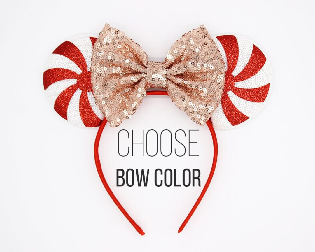 Peppermint Swirl Mouse Ears Headband Red Swirl Mouse Ears Candy Swirl Mouse Ears Christmas Mouse ... | Etsy (US)