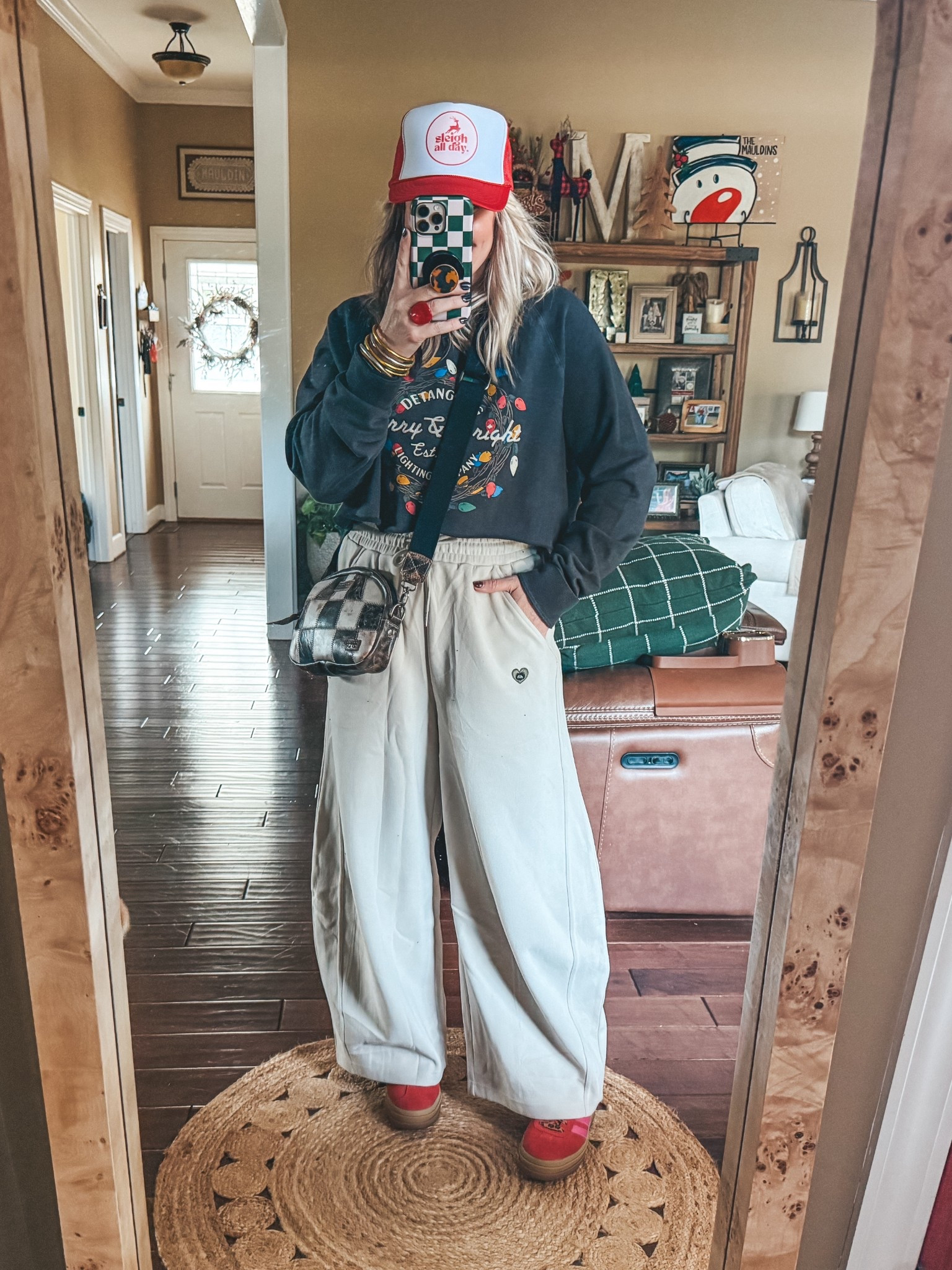 This mens sweatshirt from Target is adorable and I cut it which made me love it even more. Also these barrel sweatpants are AMAZING!! 👏🏼🥰
Sweatshirt L
Pants - M
Adidas - sized down 

#LTKOver40 #LTKHoliday #LTKootd