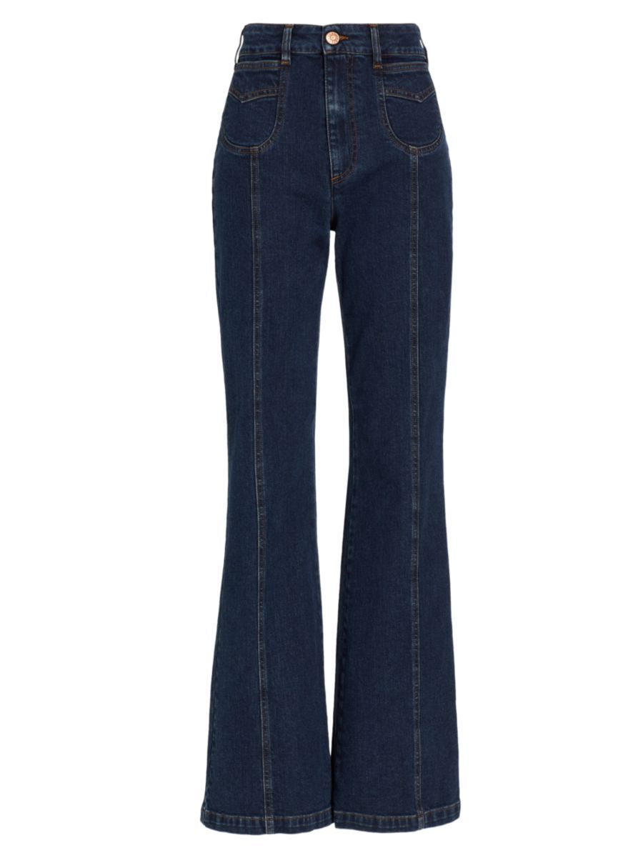 Iconic Emily Mid-Rise Stretch Flare Jeans | Saks Fifth Avenue