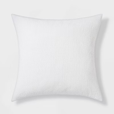 Euro Washed Waffle Weave Throw Pillow White - Threshold™ | Target