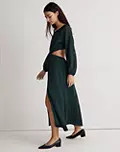Long-Sleeve Cutout Midi Dress | Madewell