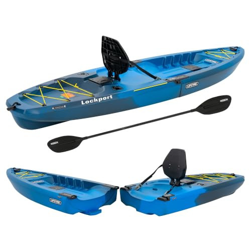 Lifetime Lockport 94 Modular Sit-on-Top Kayak with Paddle, Two-Piece Design with SlideLock System, Rod Holders, Adjustable Seat | Amazon (US)