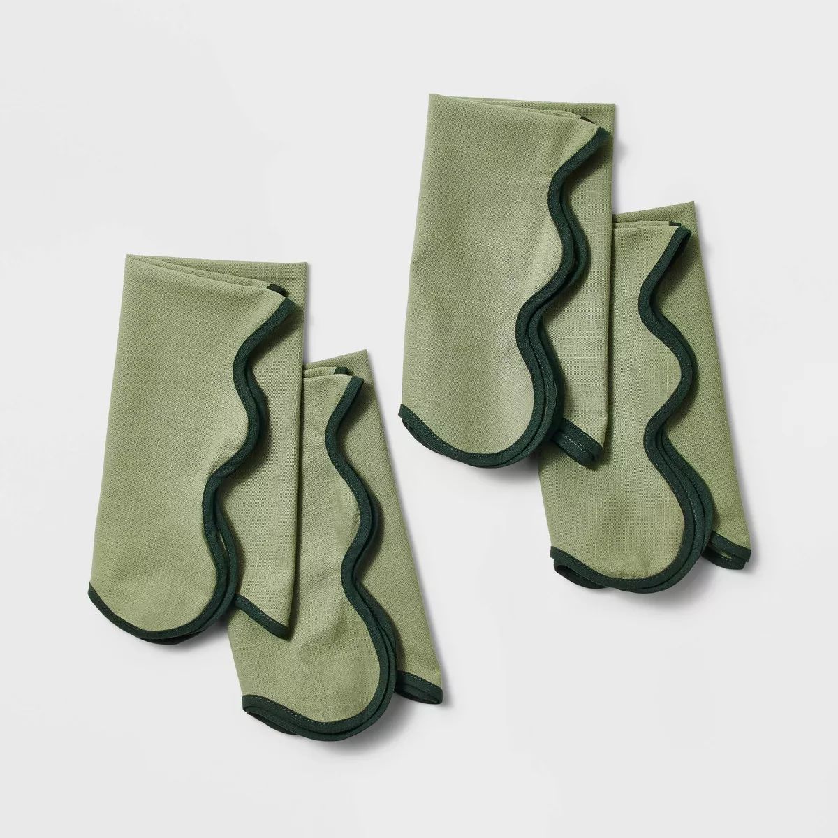 4pk Scallop Napkins 'Comfy Green' - Threshold™ designed with Studio McGee | Target