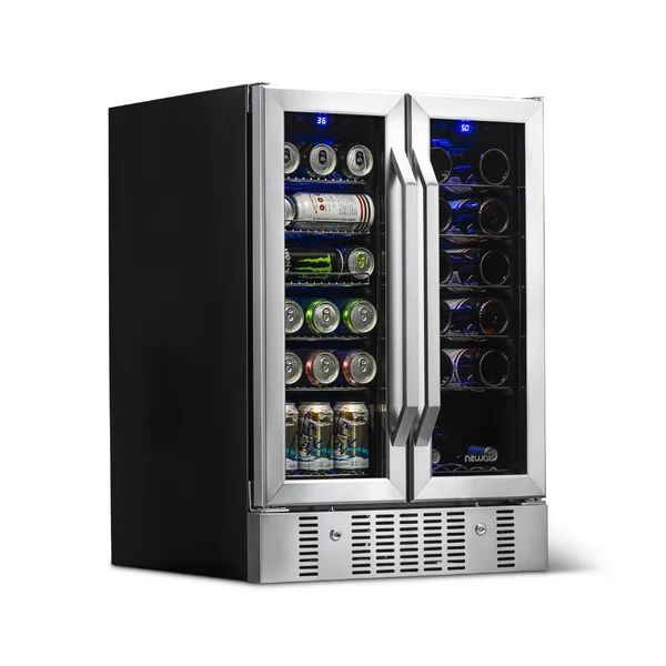 18 Bottle and 58 Can Dual Zone Freestanding Wine and Beverage Refrigerator | Wayfair North America