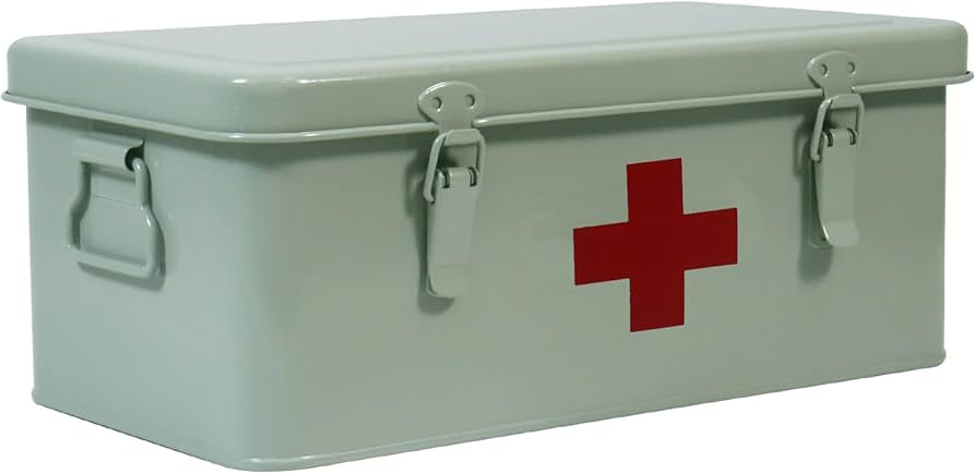 First Aid Medicine Box, First Aid Kit Supplies Bin, Metal Medicine Storage Tin, First Aid Empty B... | Amazon (US)