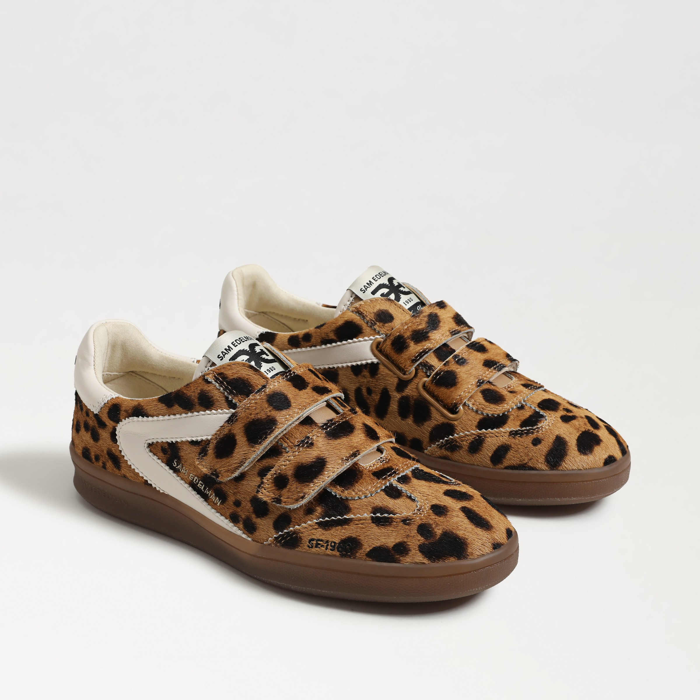 Sam Edelman Talia Velcro Sneaker Leopard Brahama Hair Leather | Sam Edelman