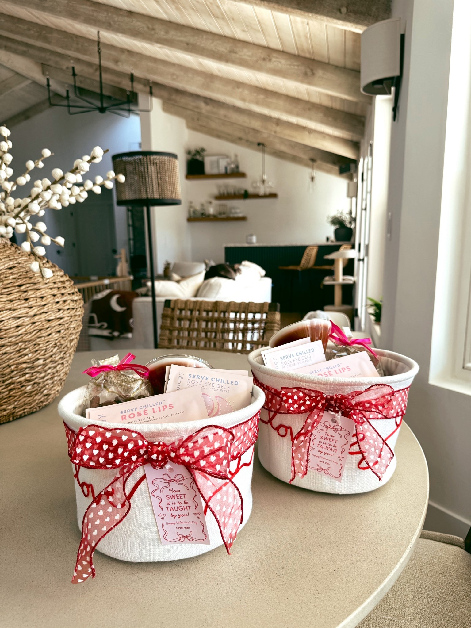Sharing our Teacher love baskets this year for Valentine’s Day! These love baskets are from target. I added some crinkle paper, some cute Valentine’s Day ribbon and all of the essentials inside. An Anthropologie espresso, martini candle, some chocolate covered gummy bears, and some patchology under eye, masks, and lip masks, which are my favorite. Added a cute gift tag from Etsy and they are set! #ltkgiftguide

#LTKValentine