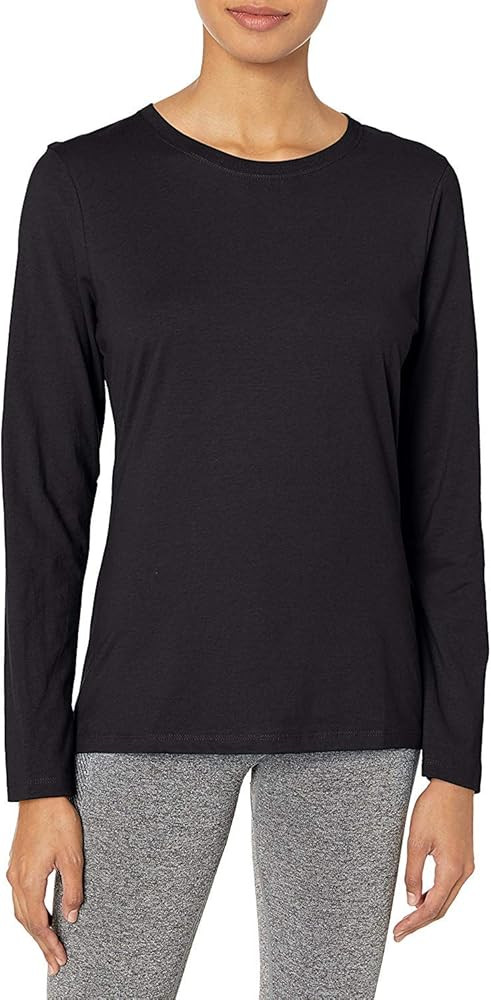 Hanes Women's Originals Long Sleeve Cotton T-Shirt, Lightweight Crewneck Tee, Modern Fit | Amazon (US)