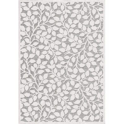 allen + roth  Lifestyle Performance Audrey 8 x 10 Gray Indoor/Outdoor Floral/Botanical Area Rug | Lowe's