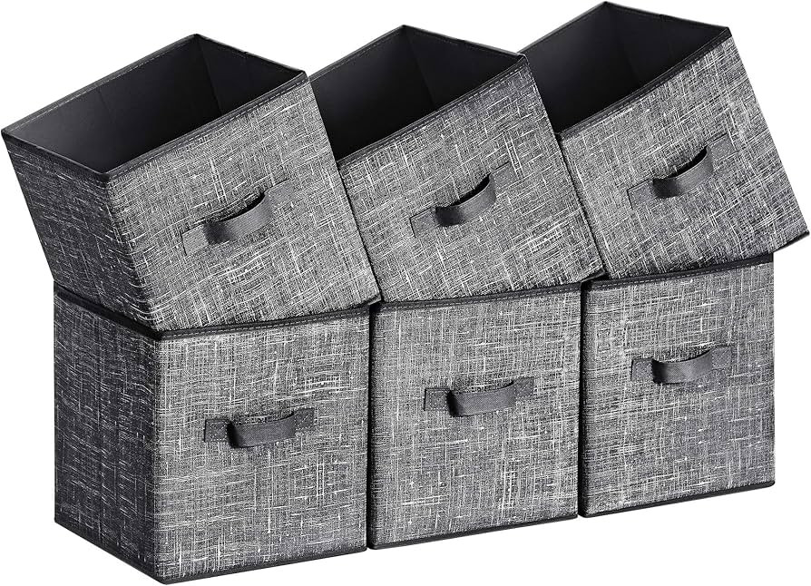 SONGMICS Storage Cubes, 11-Inch Non-Woven Fabric Bins with Double Handles, Set of 6, Closet Organ... | Amazon (US)