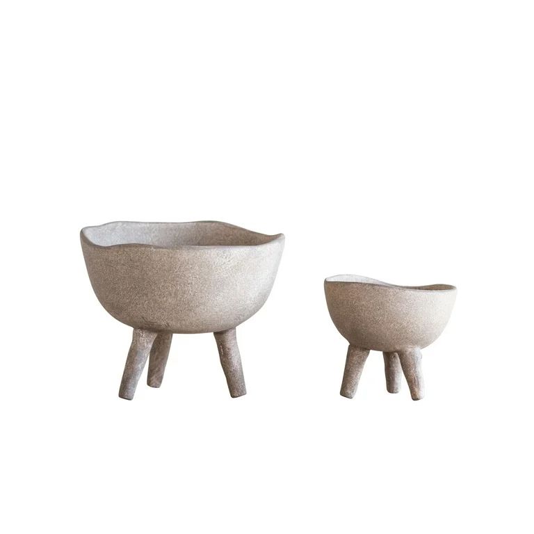 Creative Co-Op Large Matte Taupe Terracotta Footed Planter | Walmart (US)