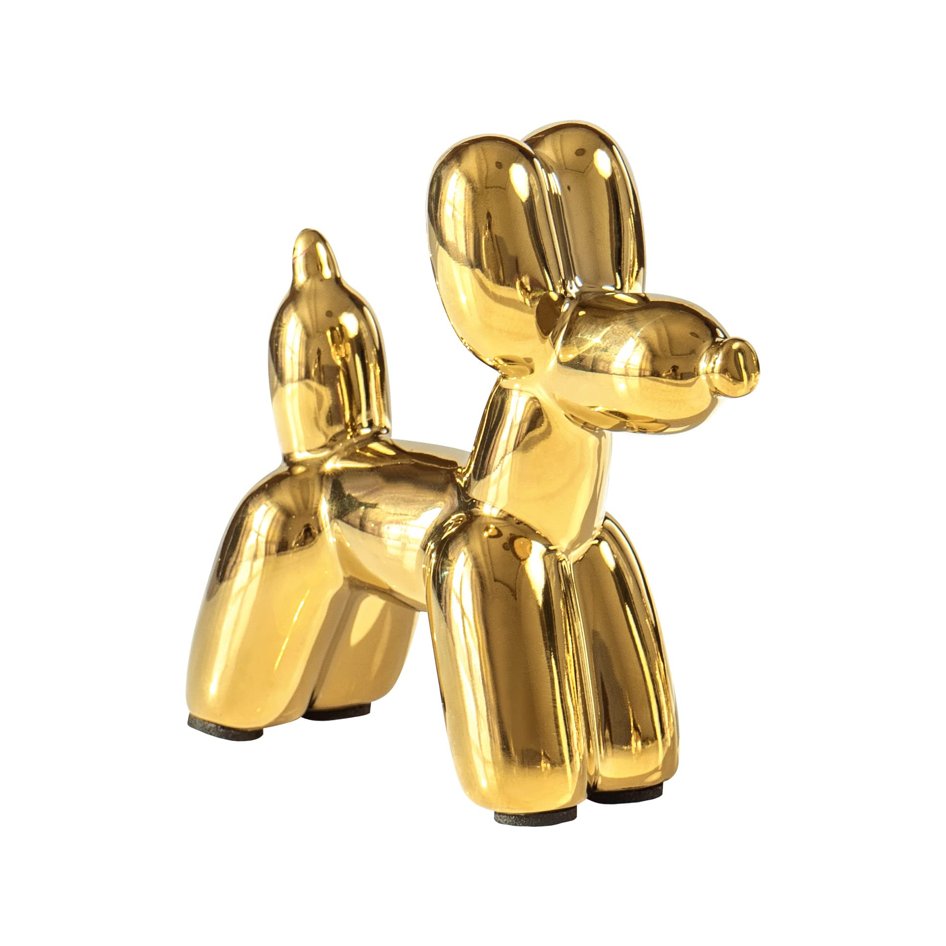 Small Ceramic Animal Statues Handmade Home Decor Modern Style Decorative Ornaments for Living Room, Bedroom,Desktop, Cabinets (Golden Balloon Dog) (GuLu) | Amazon (US)