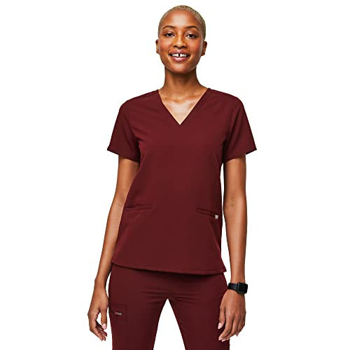 FIGS Casma Scrub Top for Women — Classic Fit, 3 Pockets, Four-Way Stretch, Anti-Wrinkle, Burgundy, XL | Amazon (US)