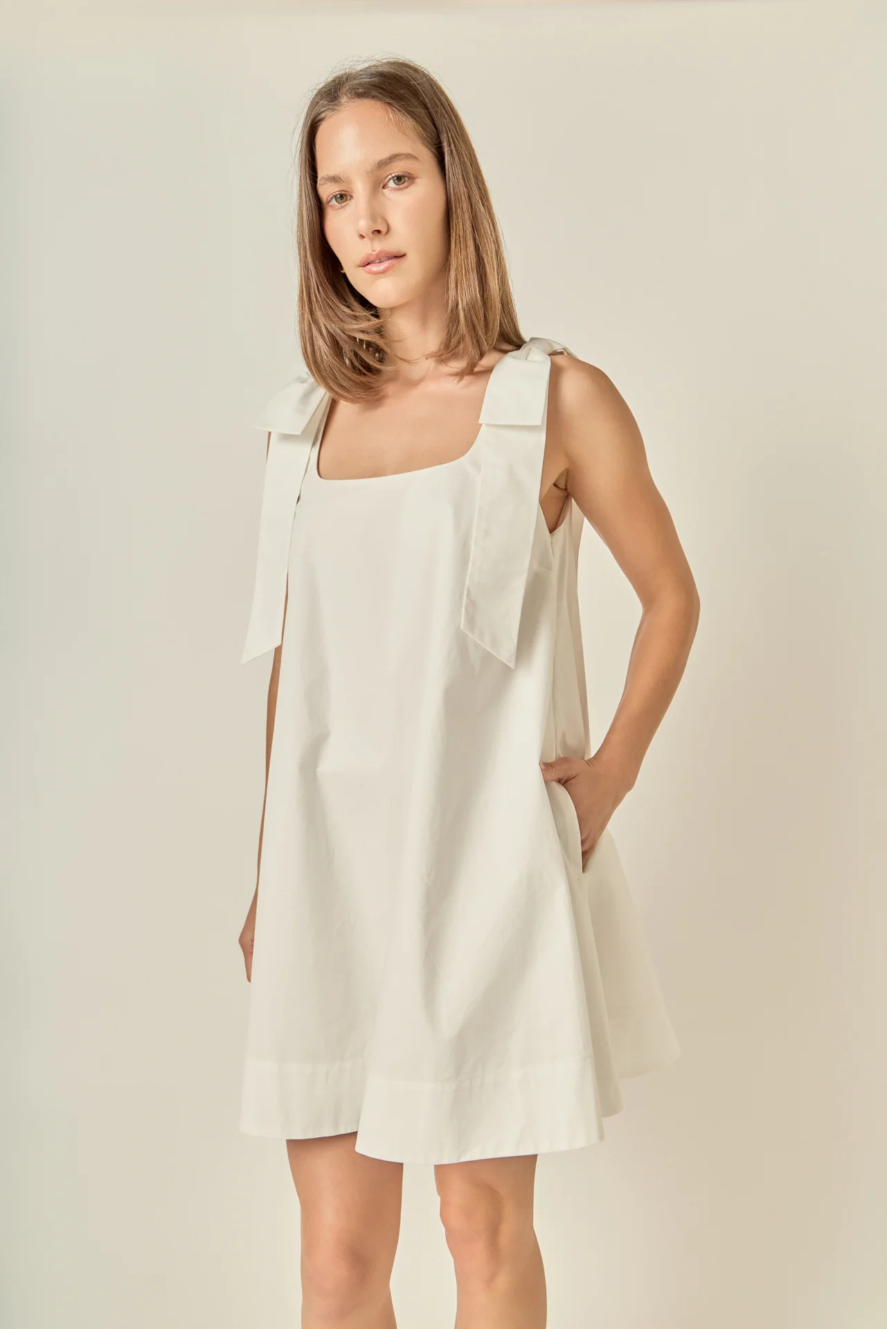 Statement Bow A-Line Mini Dress | English Factory