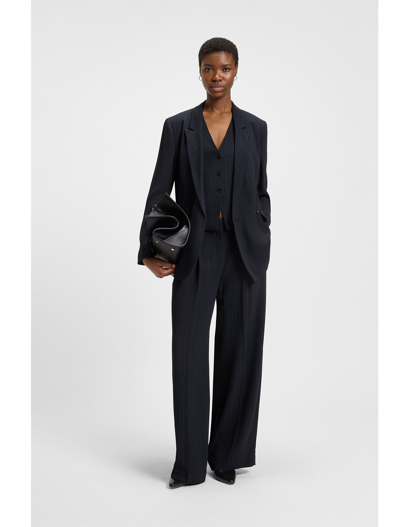 Tiana Regular-fit Trousers with Pinstripe | David Jones (Australia & New Zealand)