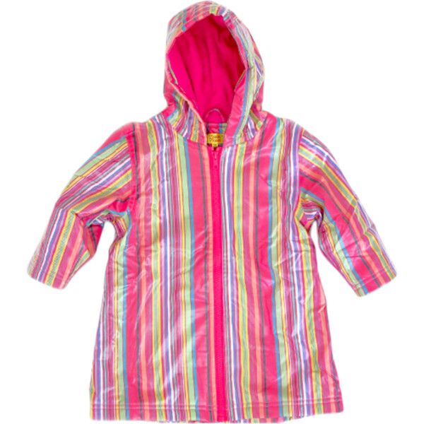 Raincoat with Lining, Pink Stripe | Maisonette