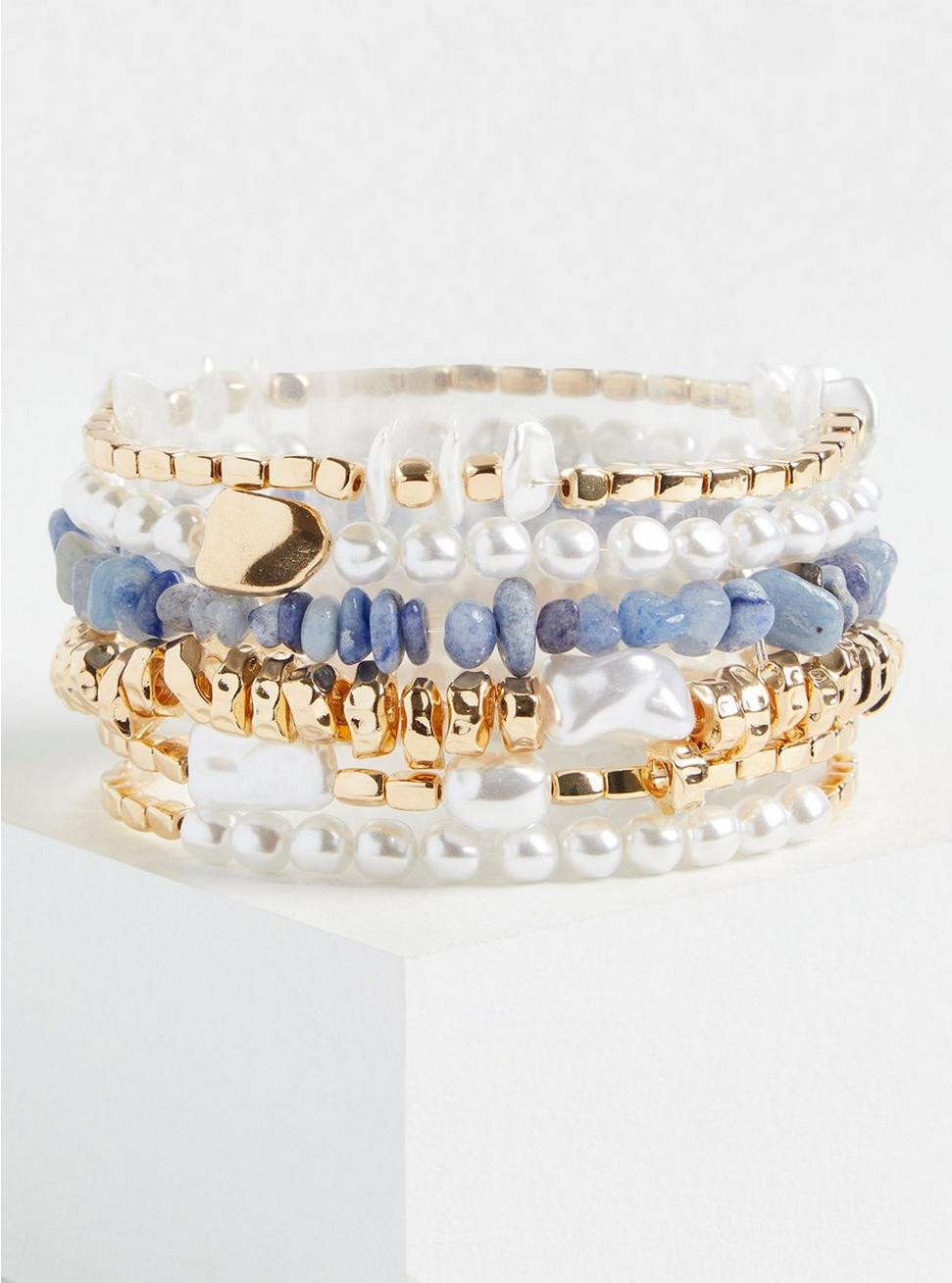 Pearl And Sodalite Stretch Bracelet Set | Torrid (US & Canada)
