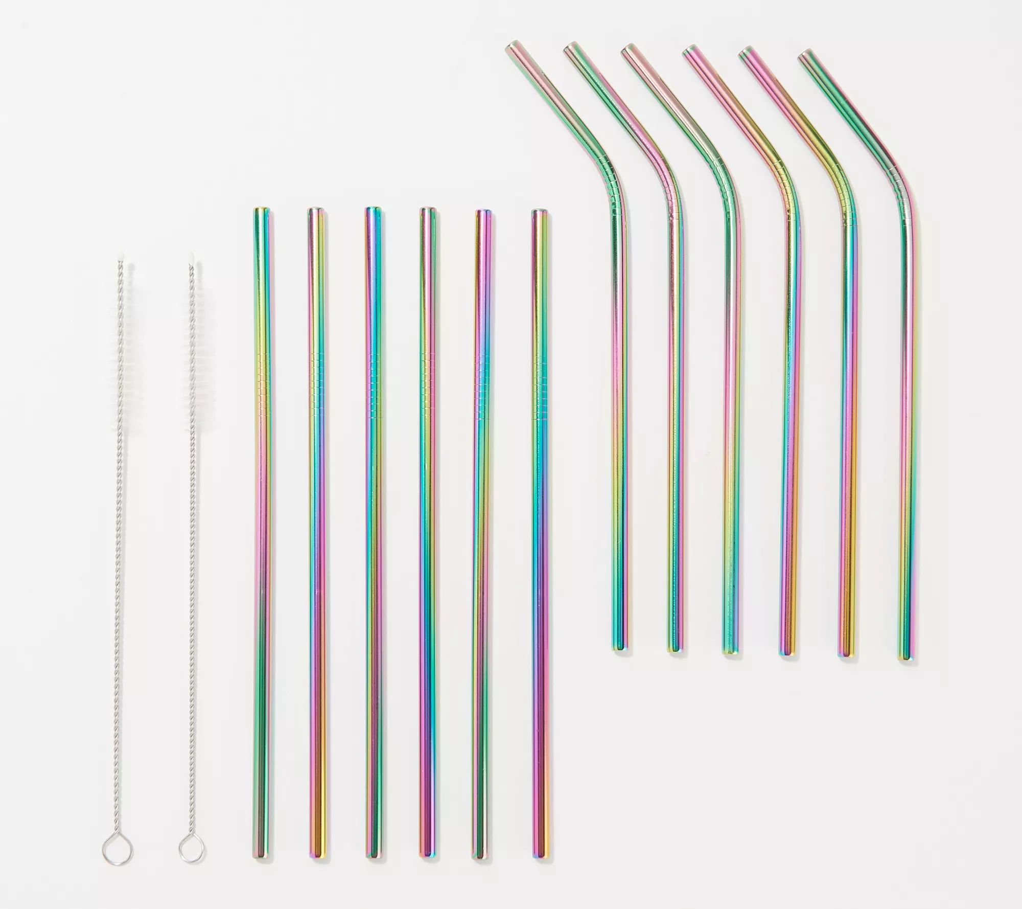 California Home Goods Set of 12 Stainless Steel Straws w/ Brush - QVC.com | QVC