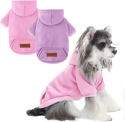 2 Pack Dog Hoodie Warm Hood Dog Sweater Cold Weather Small Dogs Sweatshirt Comfort Pet Clothes fo... | Amazon (US)