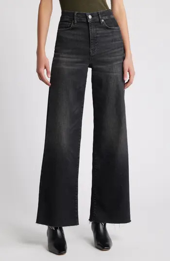 Le Slim Raw Fray Hem Palazzo Jeans | Nordstrom Rack